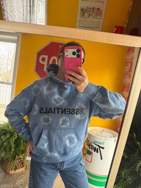 Essentials custom tie dye hoodie authentic size Xs